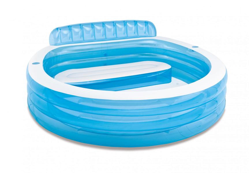 Бассейн "Семейный отдых" (224х216х76см) с подголовником 2 шт/упак 57190